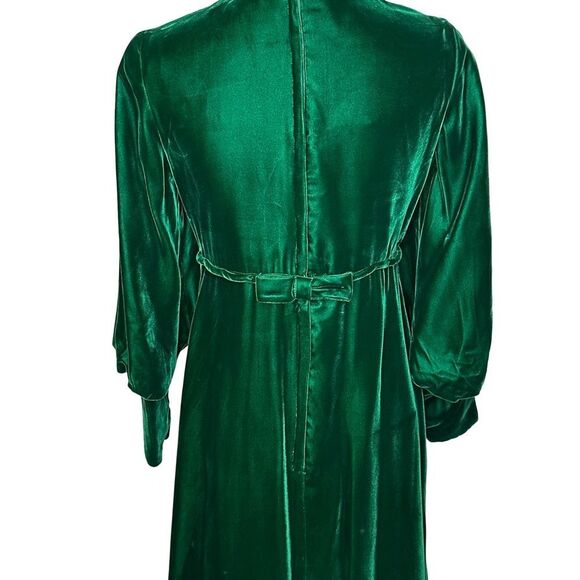 Vintage Green Velvet 60’s Maxi Dress Size 10 - Picture 4 of 17